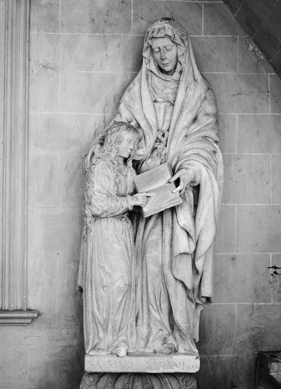 groupe sculpté (petite nature) : Education de la Vierge