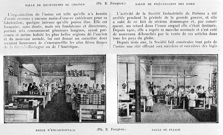 usine de passementerie de la Société industrielle de Rubans, puis usine de peintures et vernis Gauthier, puis des Industries des Peintures Associés, actuellement Sigma Coatings