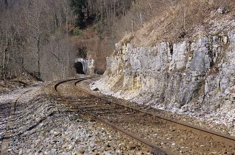 2 tunnels dits souterrains des Bataillards et de Lézair (voie ferrée Andelot - La Cluse)