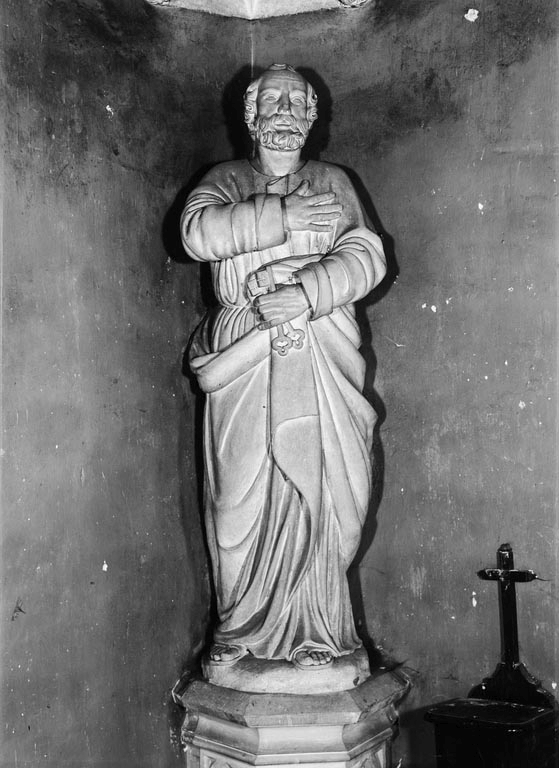 ensemble de 2 statues en pendant (grandeur nature) : saint Pierre, saint Paul