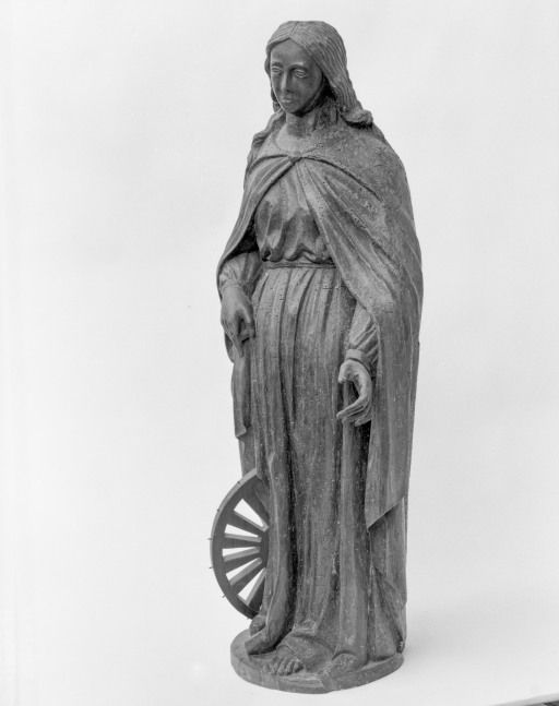 statue (petite nature) : sainte Catherine d'Alexandrie