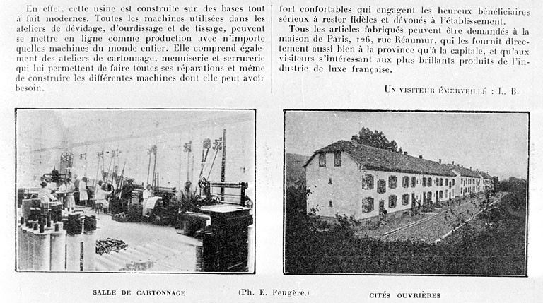 usine de passementerie de la Société industrielle de Rubans, puis usine de peintures et vernis Gauthier, puis des Industries des Peintures Associés, actuellement Sigma Coatings