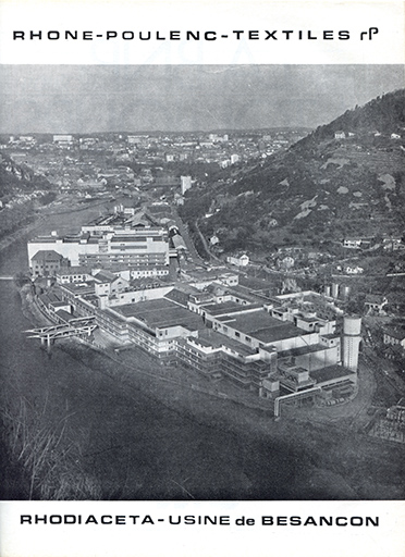 usine à papier de la société des Papeteries Bisontines, usine de fibres artificielles et synthétiques dite usine des Soieries puis de la Rhodiacéta