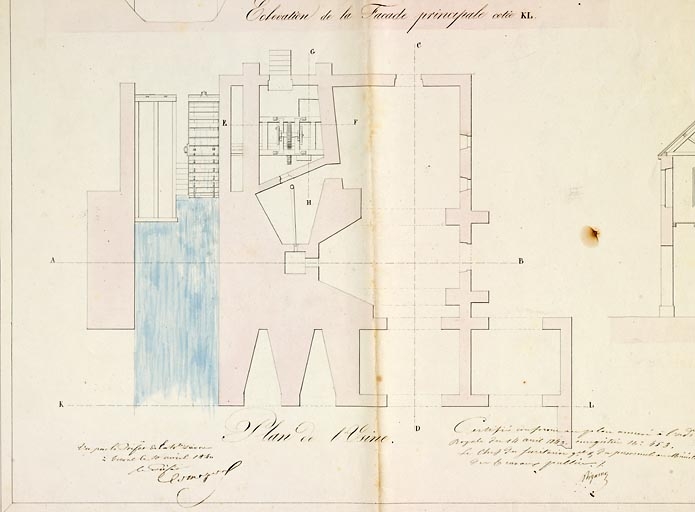 usine métallurgique, puis filature de laine, puis laiterie industrielle, actuellement usine de matériel agricole