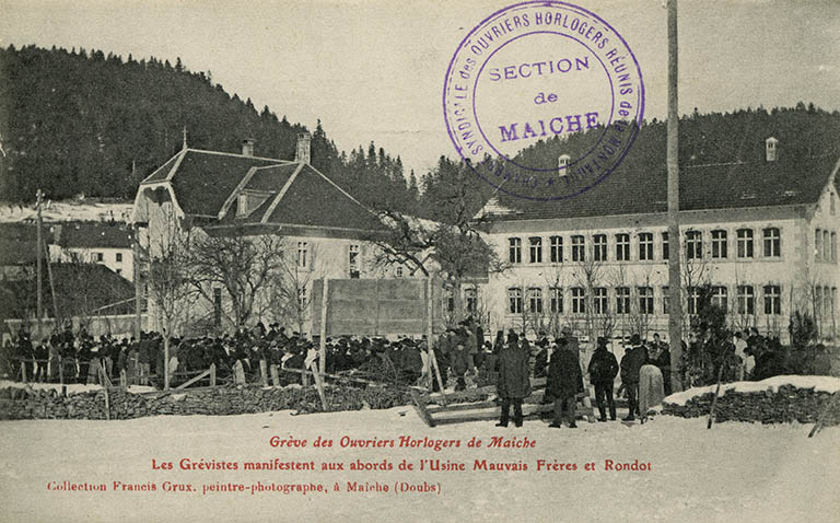 usine d'horlogerie (usine d'assortiments à cylindre) Mauvais Frères et Rondot puis de la Société coopérative horlogère maîchoise (Schom), actuellement maison de retraite dite Résidence Franche-Montagne
