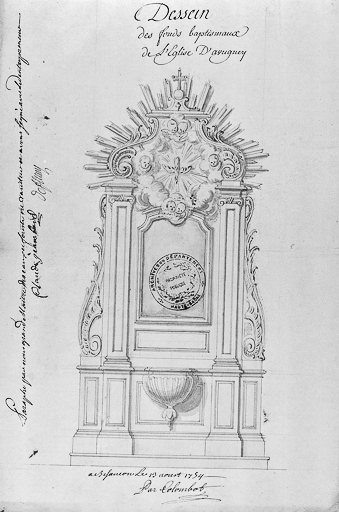 fonts baptismaux, 2 retables, groupe sculpté, statue