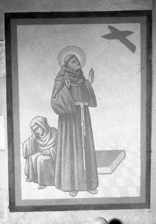 peinture murale : saint François d'Assise recevant les stigmates