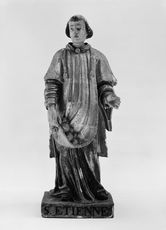 statue, groupe sculpté (statuette, en pendant) : saint Etienne, saint Nicolas