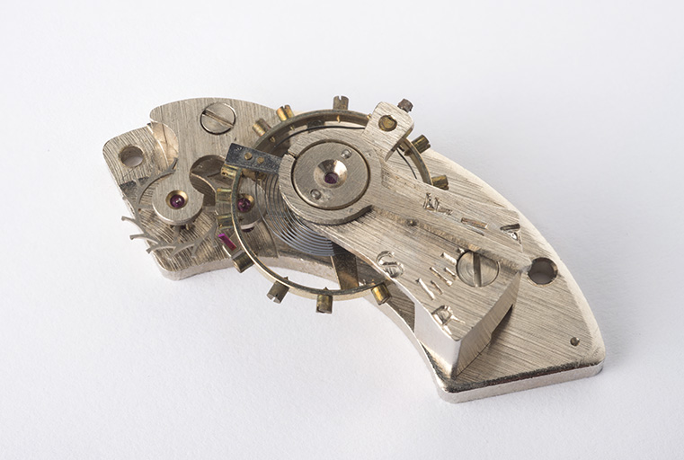 mécanisme d'horloge (échappement à ancre pour limnigraphe et son porte-échappement)