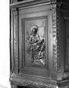 5 bas-reliefs : saint Luc, saint Marc, saint Matthieu, saint Jean et le Bon Pasteur