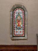 verrière figurée : Enfant Jésus du Carmel de Beaune (baie 4)