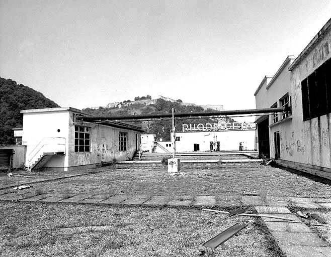 usine à papier de la société des Papeteries Bisontines, usine de fibres artificielles et synthétiques dite usine des Soieries puis de la Rhodiacéta