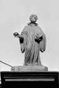 5 statuettes : sainte, saint André, moine (saint Bruno ?), sainte et saint Joseph à l'Enfant