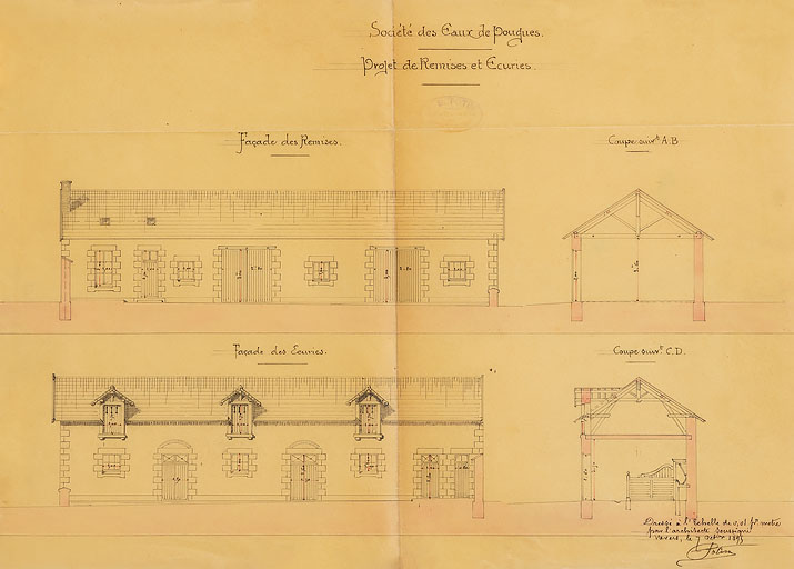 remise et écurie de l'établissement thermal