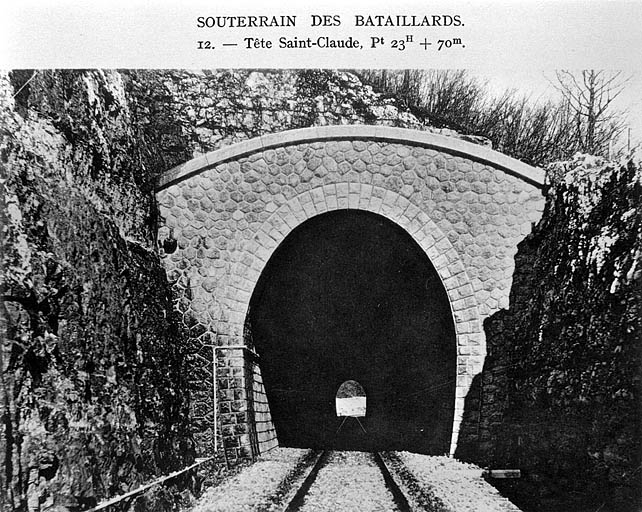 2 tunnels dits souterrains des Bataillards et de Lézair (voie ferrée Andelot - La Cluse)