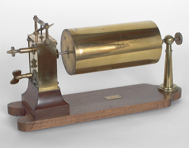 instrument de mesure des phénomènes ondulatoires mécaniques : cylindre enregistreur