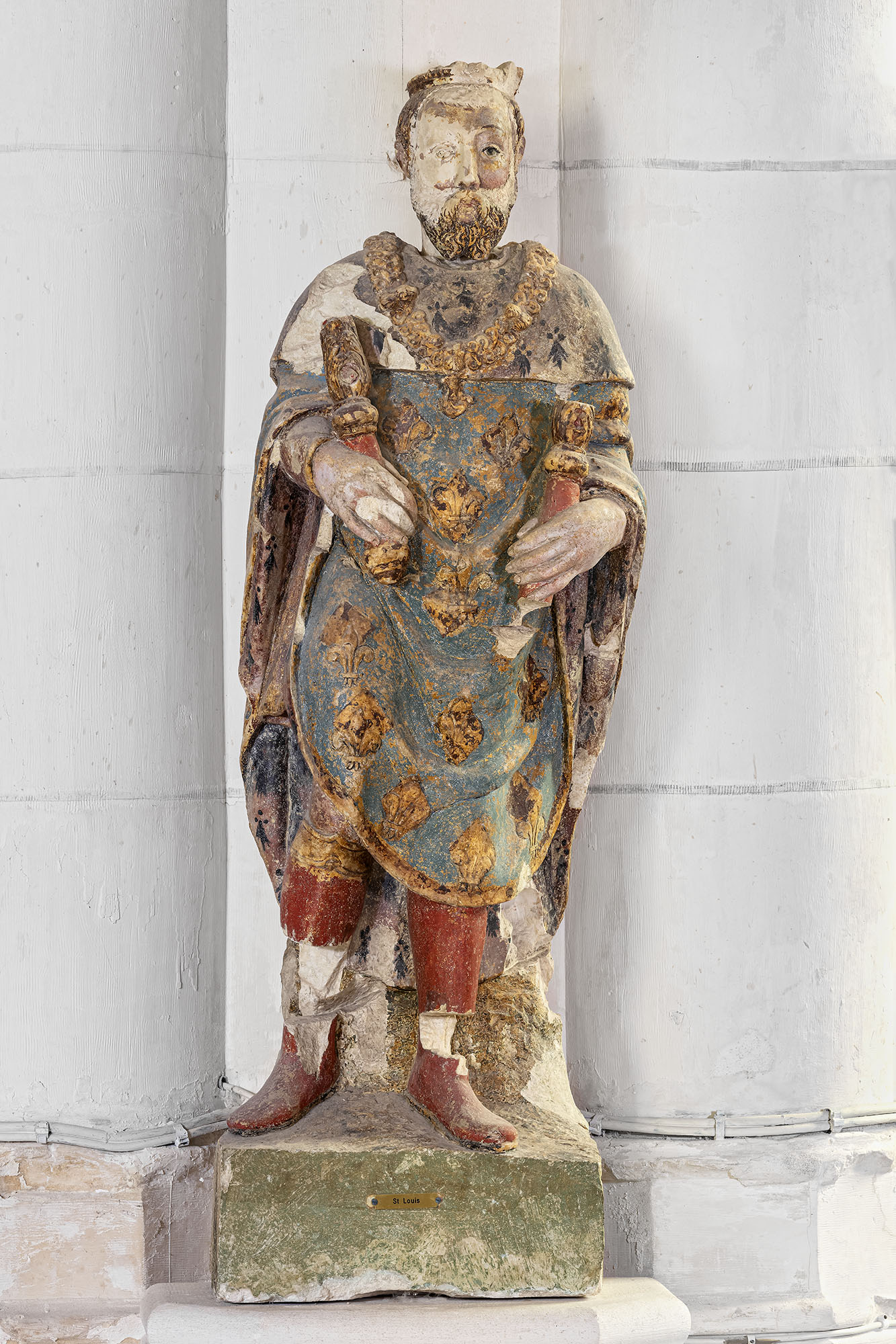 ensemble de deux statues : saint Maurice ; saint Louis