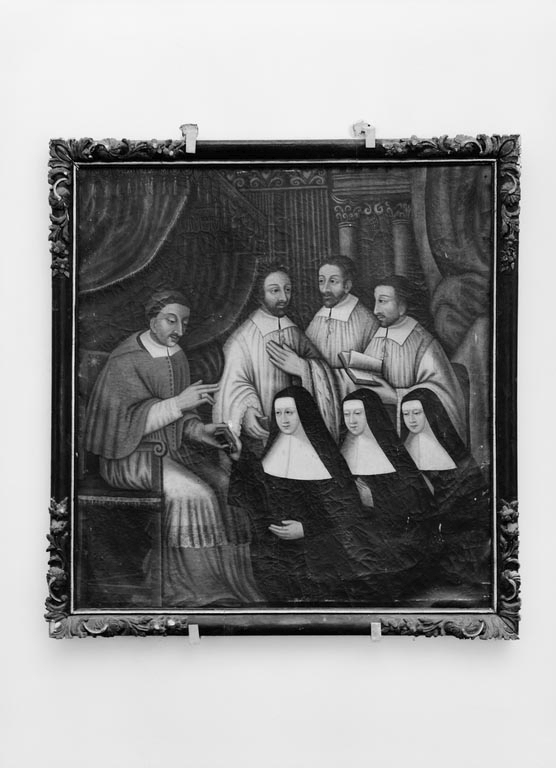 tableau : saint Charles Borromée donnant des constitutions aux ursulines