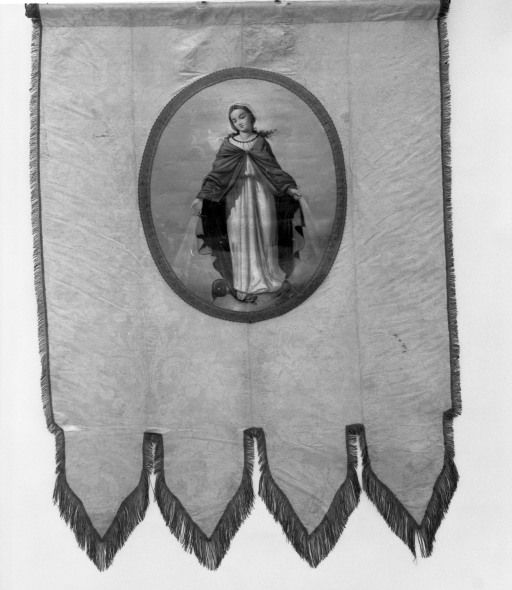 bannière de procession : l'Immaculée Conception et saint Antoine ermite