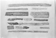 ensemble de 16 bandes manuscrites destinées à authentifier des reliques