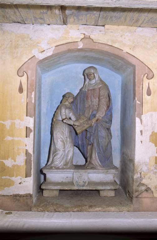 groupe sculpté : Education de la Vierge
