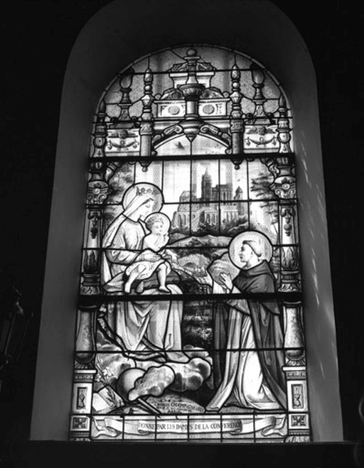 baie 2 réalisée par C. Champigneulle à la fin du 19e siècle : apparition de la Vierge à saint Dominique