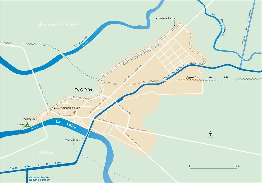 ville de Digoin (paysages du canal du Centre)