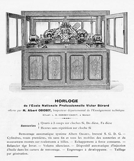 horloge d'édifice L.-D. Odobey Cadet