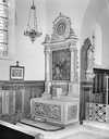 2 autels, 2 retables (autels secondaires du Rosaire et du Sacré-Coeur)