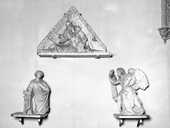 groupe sculpté, demi-relief (statuette) : l'Annonciation