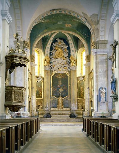 autel, gradin d'autel, tabernacle, retable, 2 crédences (ensemble du maître-autel)