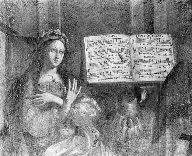 tableau : sainte Cécile et les anges musiciens