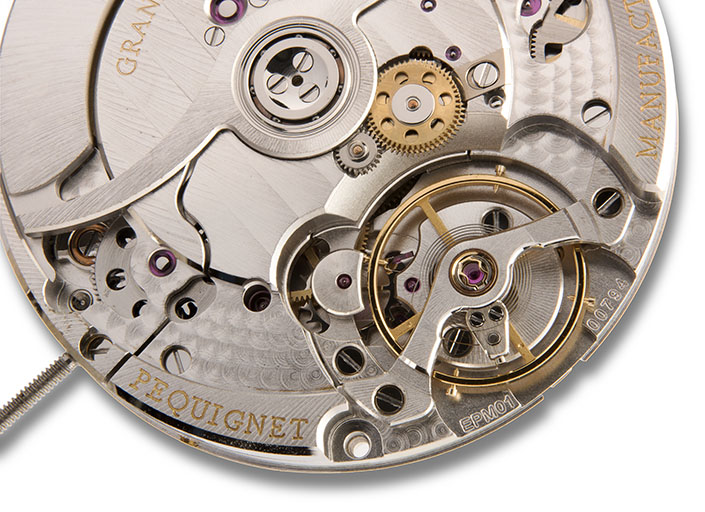 mécanisme d'horloge (mouvement de montre mécanique Péquignet dit Calibre Royal)