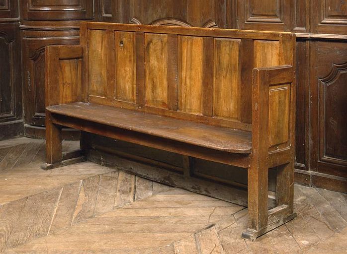 banc à dossier à panneaux et accotoirs