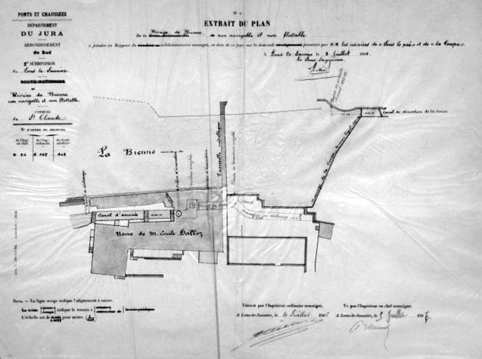 usine à papier, usine de tabletterie (usine de pipes), usine de taille de pierre pour la joaillerie et l'industrie Emile Dalloz et Fils