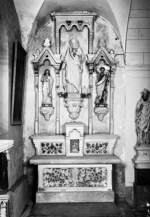 autel, retable (autel secondaire, autel tombeau, retable architecturé) : de l' autel secondaire du Sacré-Coeur