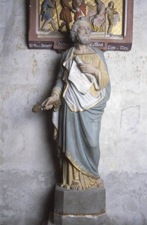 2 statues : saint Pierre, saint Joseph et l'enfant