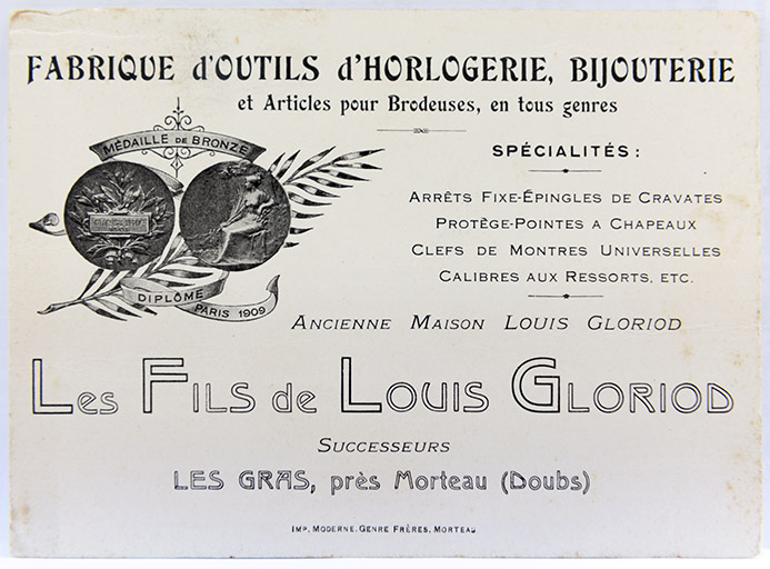 maison et atelier d'outillage Les Fils de Louis Gloriod puis Nicolas