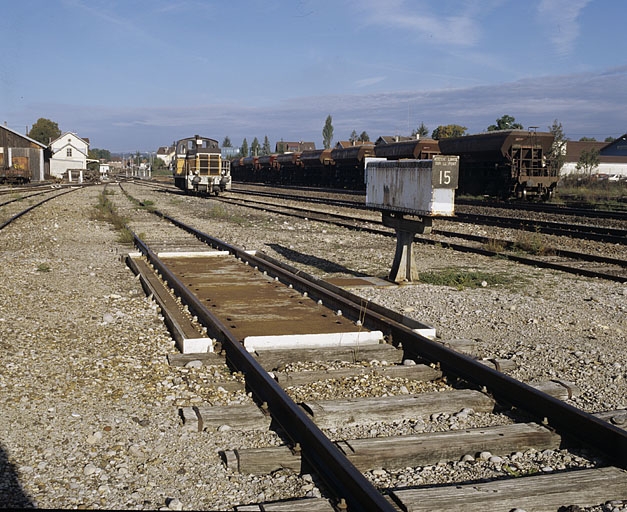 machine à peser (balance à pont-bascule ferroviaire)