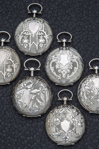 ensemble de six boîtes de montre de gousset