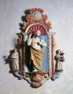 2 statues : le Sacré-Coeur et Vierge à l'Enfant