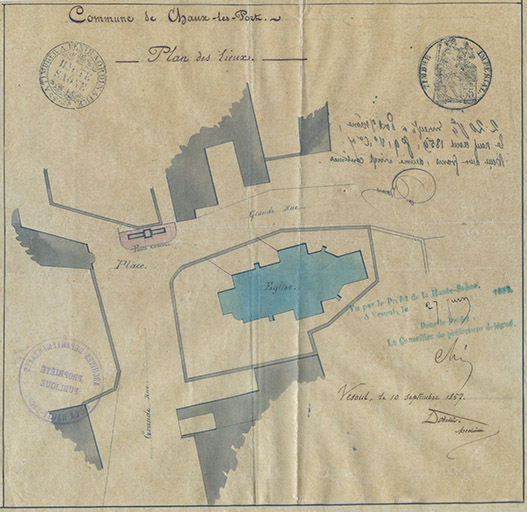 Plan de situation de l'église